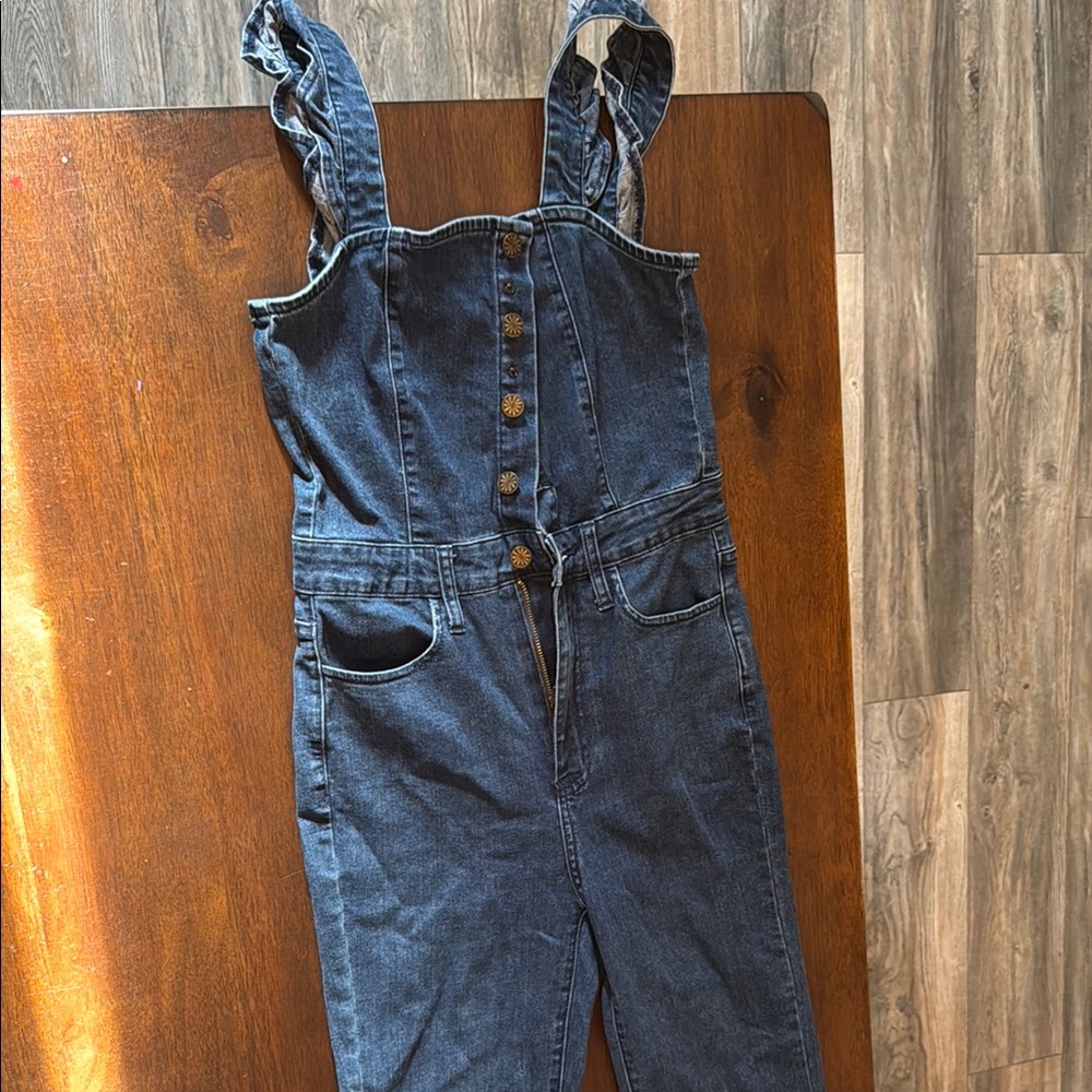 Show Me Your MuMu Rhea Ruffle Denim Jumpsuit - Picture 4 of 8